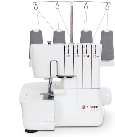 SINGER® S14-78 Serger Overlock Machine, 2-3-4 Stitch Capability, White